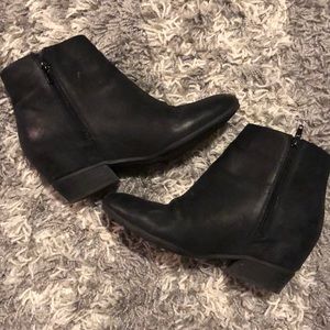 Black flat ankle booties, size 9.5